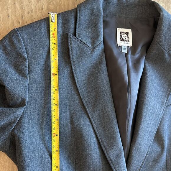 Ann Klein Grey One Button Preppy Wool Blend Dressy ZZ - Picture 10 of 13